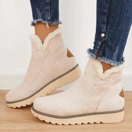 Ynez | Platform Ankle Boots with Plush Trim