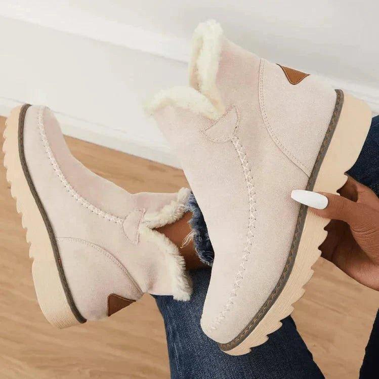 Ynez | Platform Ankle Boots with Plush Trim