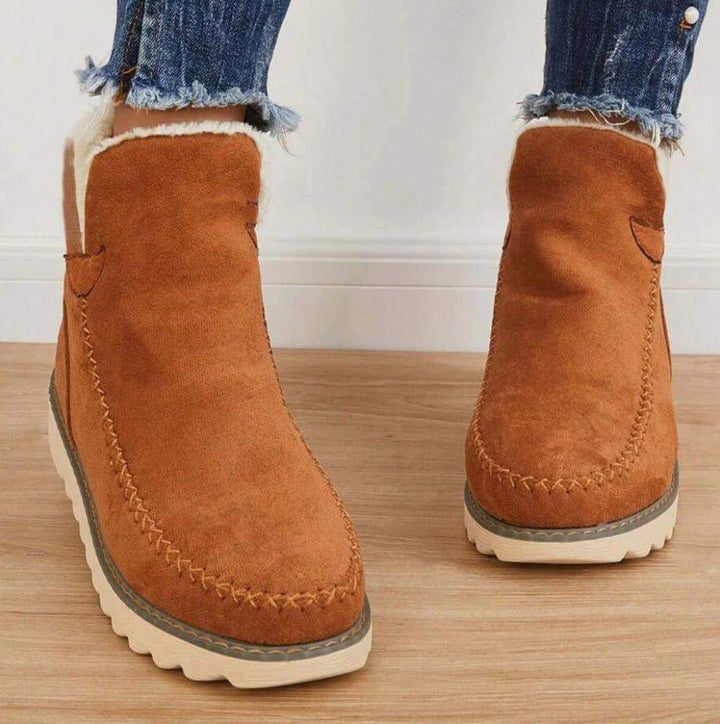 Ynez | Platform Ankle Boots with Plush Trim