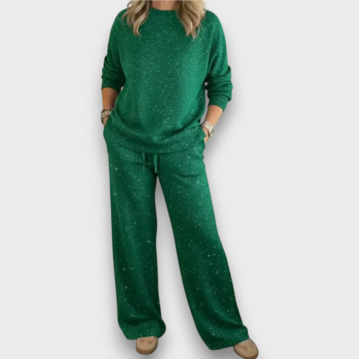 Yseult | Relaxed Two Piece Set with Long Sleeve Top and Wide Leg Pants