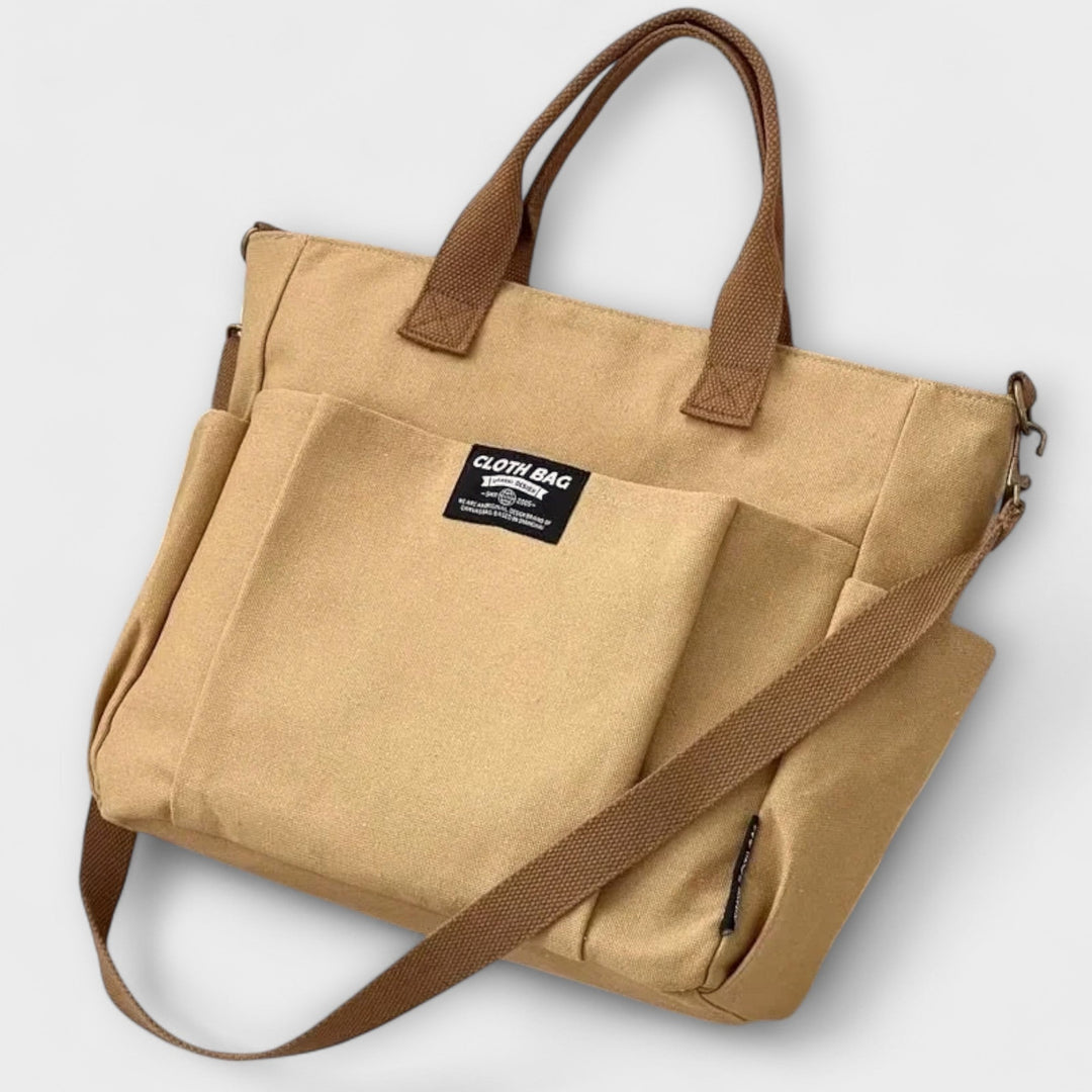 Yusra | Canvas Tote Bag with Multiple Pockets