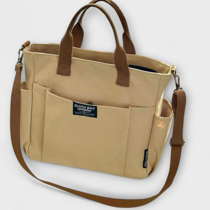 Yusra | Canvas Tote Bag with Multiple Pockets