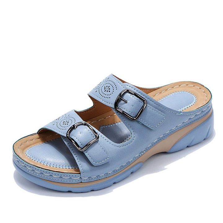 Zadiee | Adjustable Slide Sandals with Double Buckle