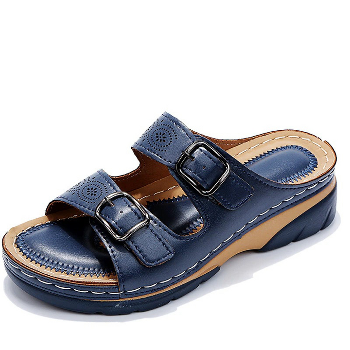 Zadiee | Adjustable Slide Sandals with Double Buckle