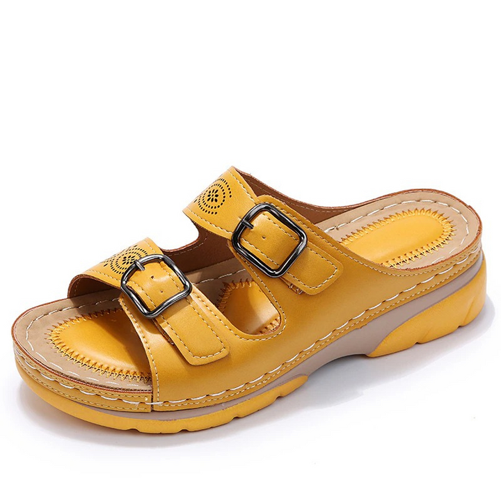 Zadiee | Adjustable Slide Sandals with Double Buckle