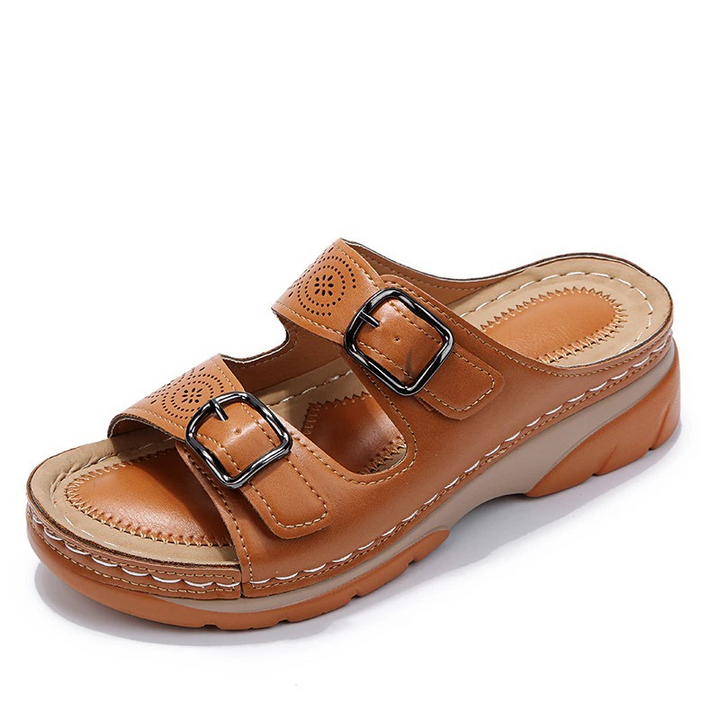 Zadiee | Adjustable Slide Sandals with Double Buckle