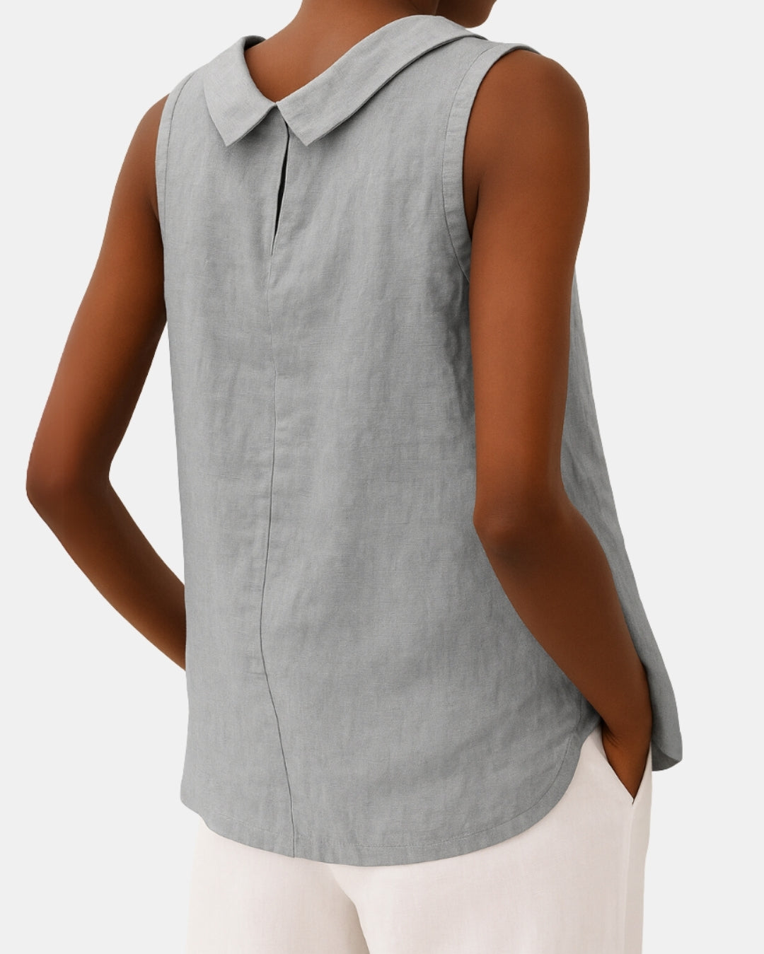 Zalyndra | Elegant High Neck Sleeveless Top