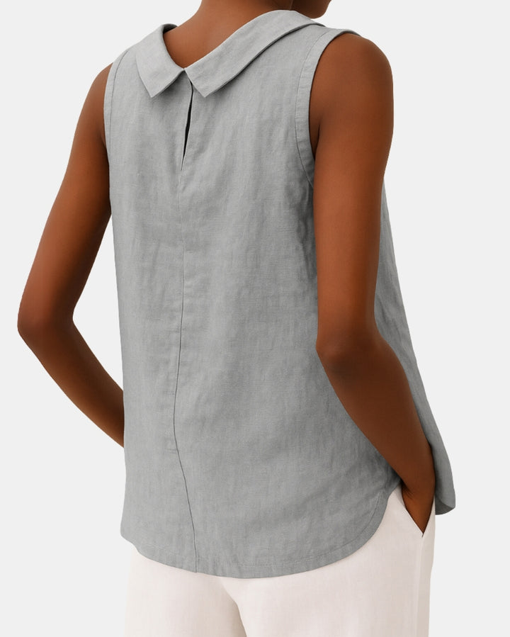 Zalyndra | Elegant High Neck Sleeveless Top