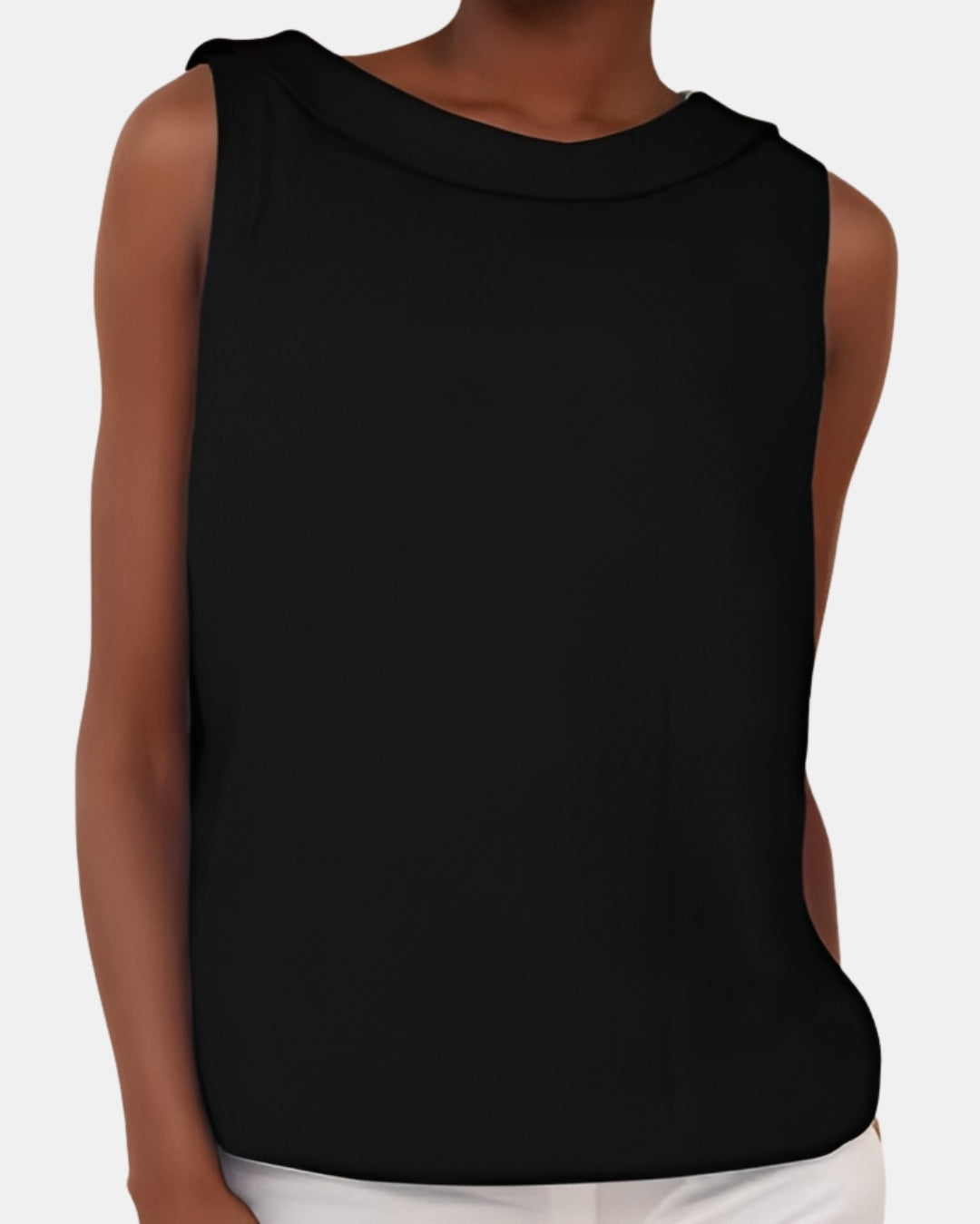 Zalyndra | Elegant High Neck Sleeveless Top