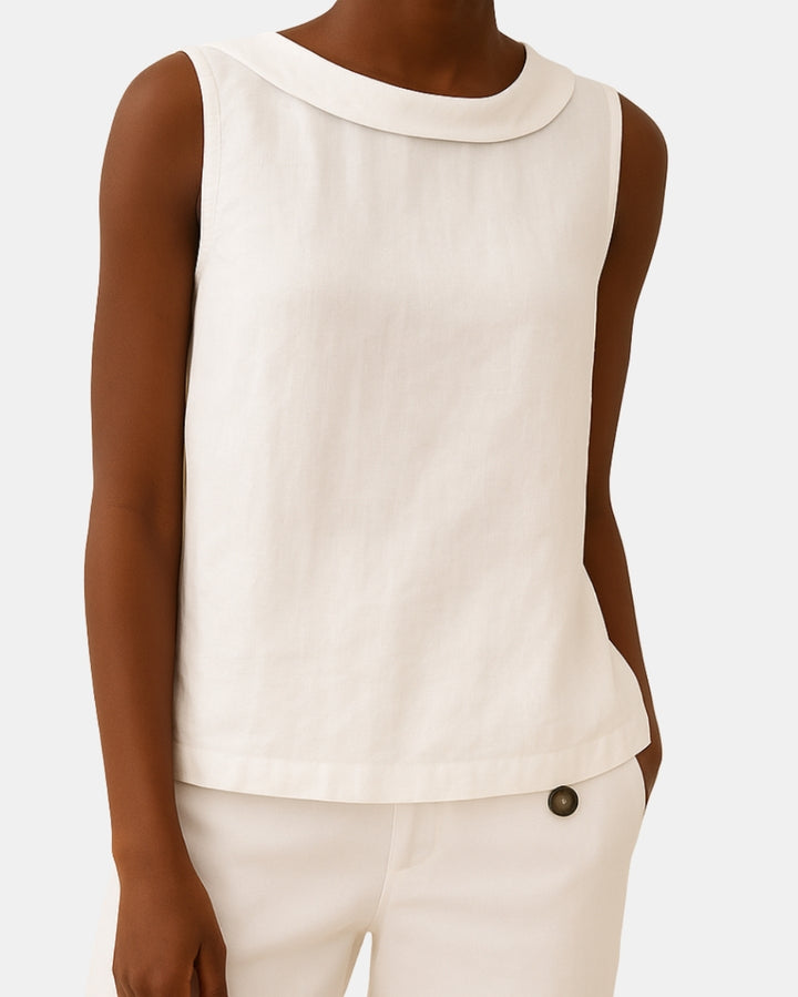 Zalyndra | Elegant High Neck Sleeveless Top