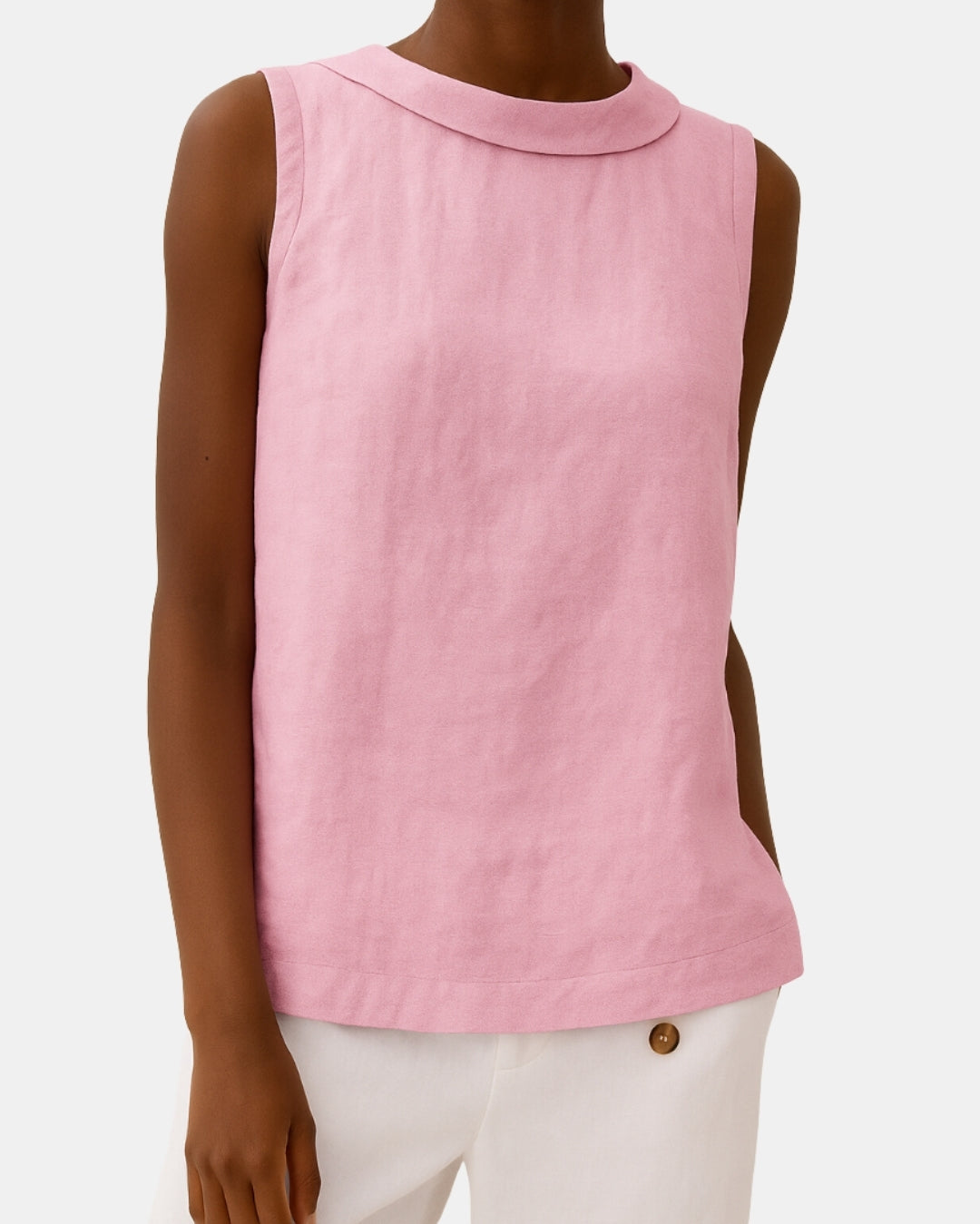 Zalyndra | Elegant High Neck Sleeveless Top