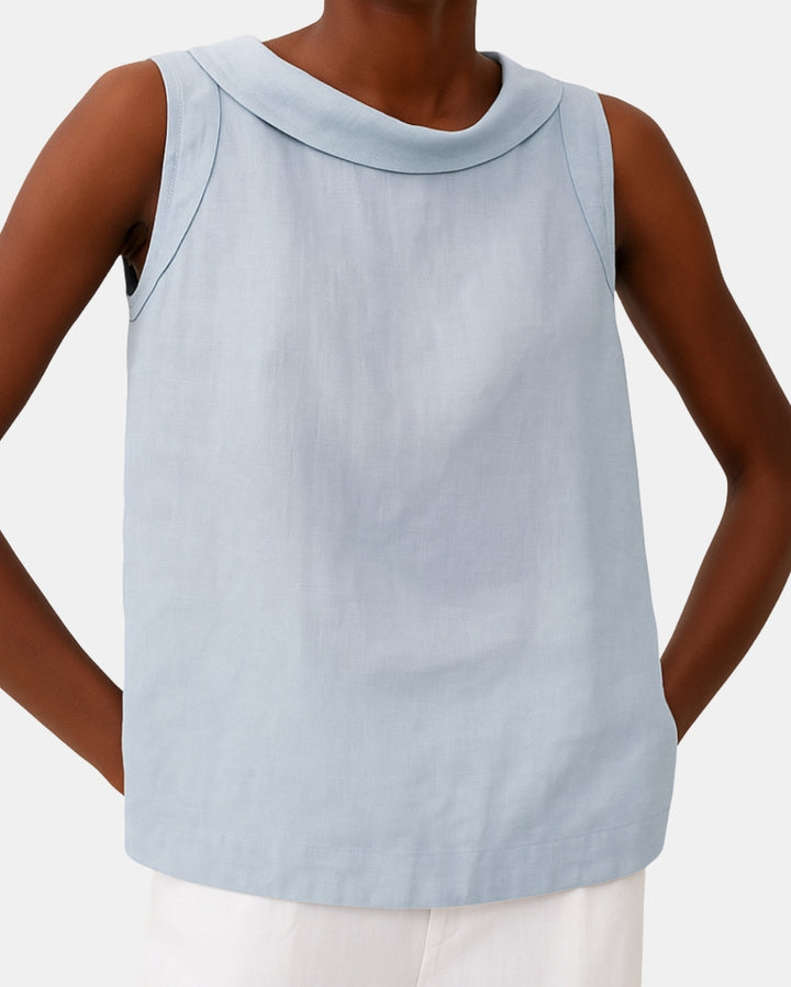 Zalyndra | Elegant High Neck Sleeveless Top