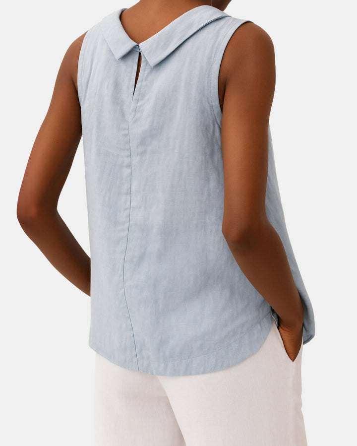 Zalyndra | Elegant High Neck Sleeveless Top