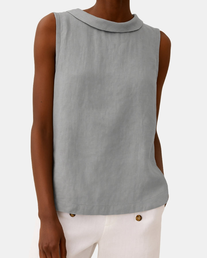 Zalyndra | Elegant High Neck Sleeveless Top