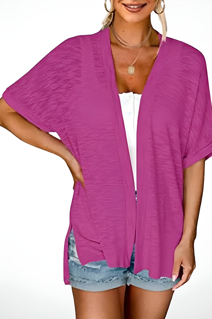 Zayliana | Open Front Cardigan with Short Sleeves