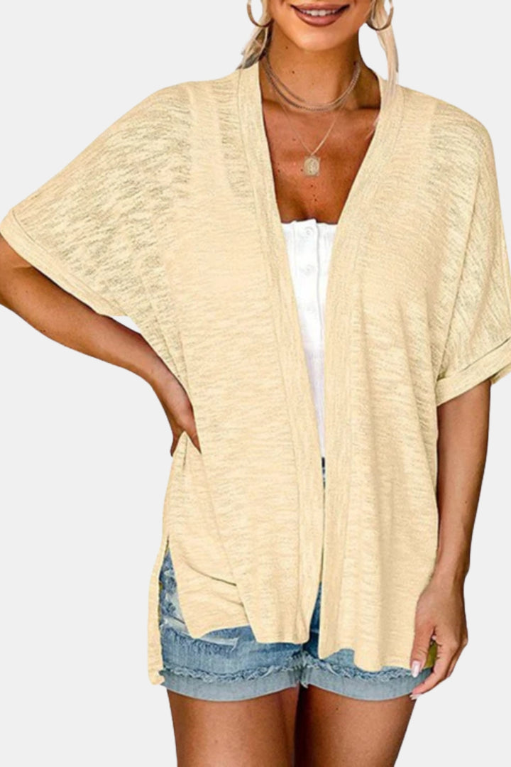 Zayliana | Open Front Cardigan with Short Sleeves