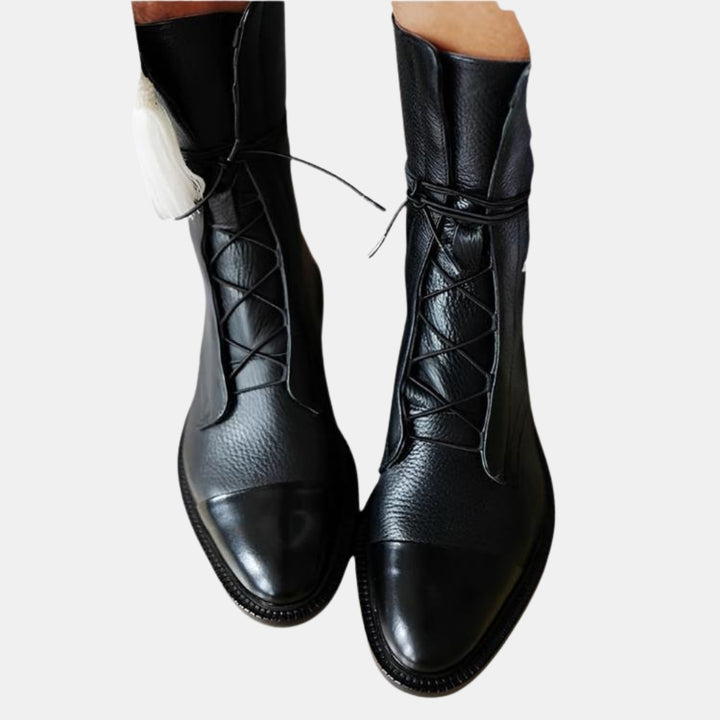 Zilpha | Classic Lace Up Ankle Boots with Cap Toe