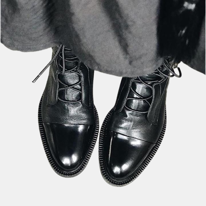 Zilpha | Classic Lace Up Ankle Boots with Cap Toe