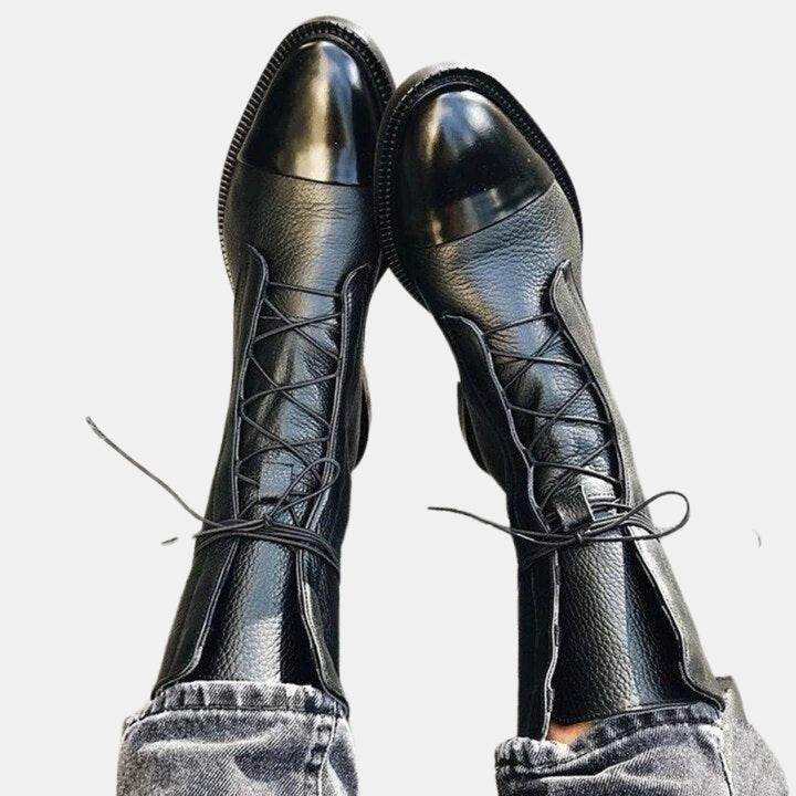 Zilpha | Classic Lace Up Ankle Boots with Cap Toe