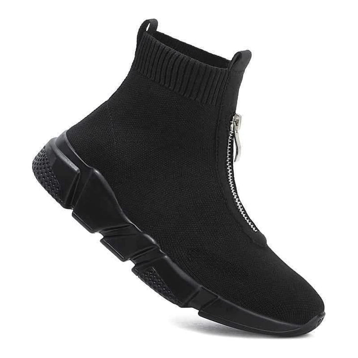 Zoe | Sock Ankle Boots with Front Zipper