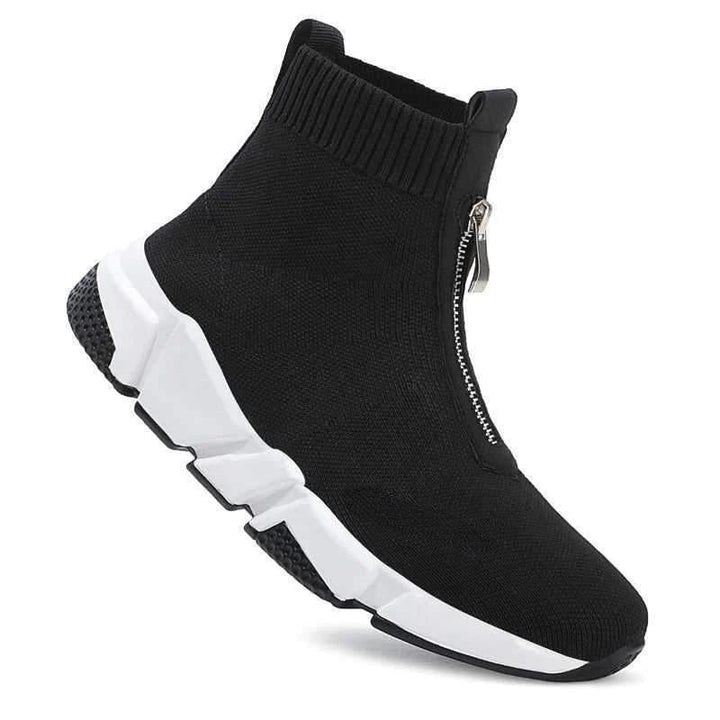 Zoe | Sock Ankle Boots with Front Zipper