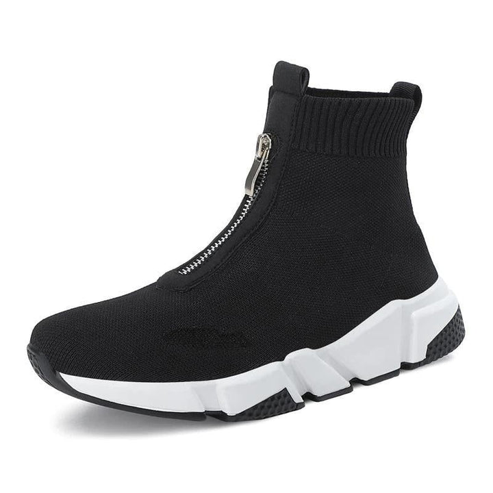 Zoe | Sock Ankle Boots with Front Zipper