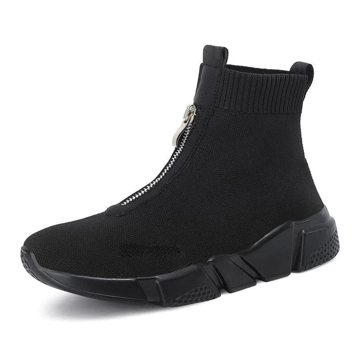 Zoe | Sock Ankle Boots with Front Zipper