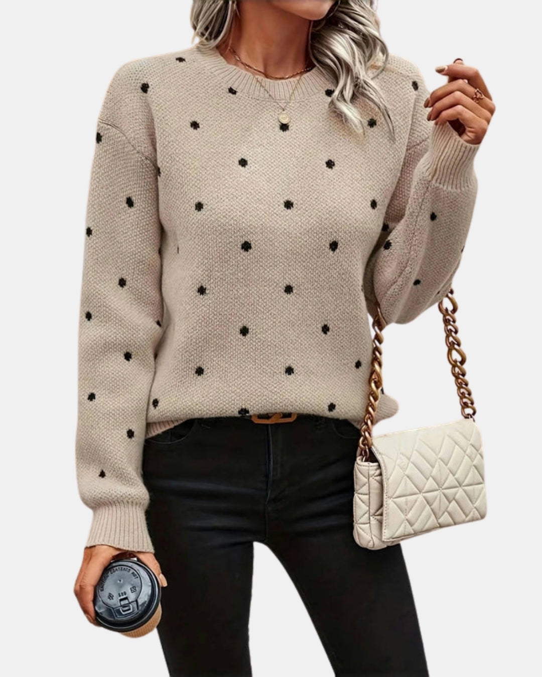 Zorelle | Polka Dot Knit Sweater