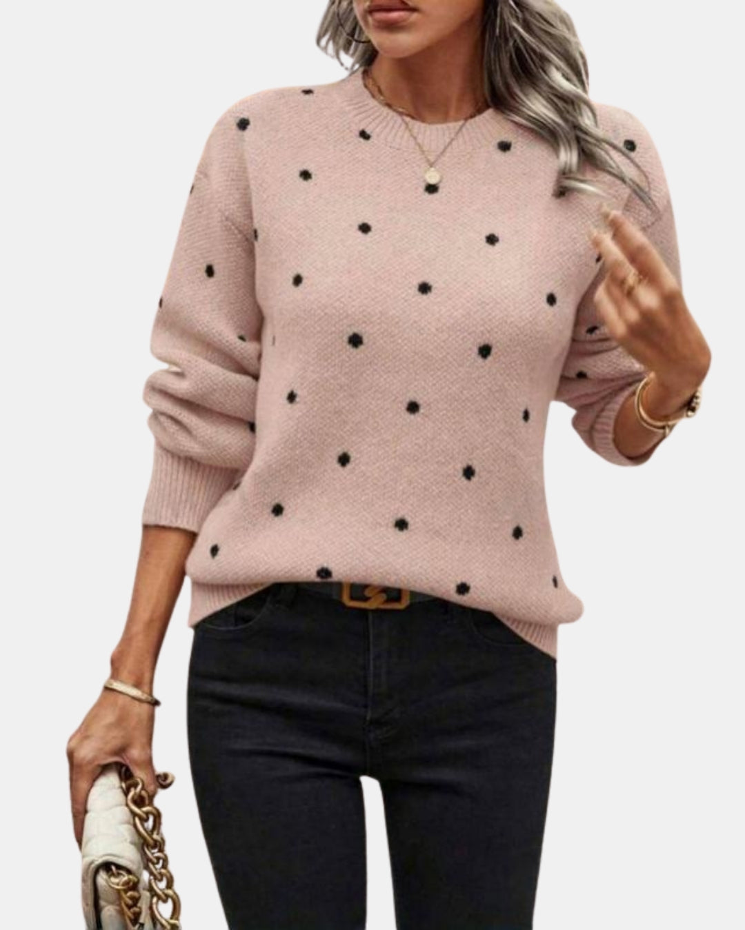 Zorelle | Polka Dot Knit Sweater