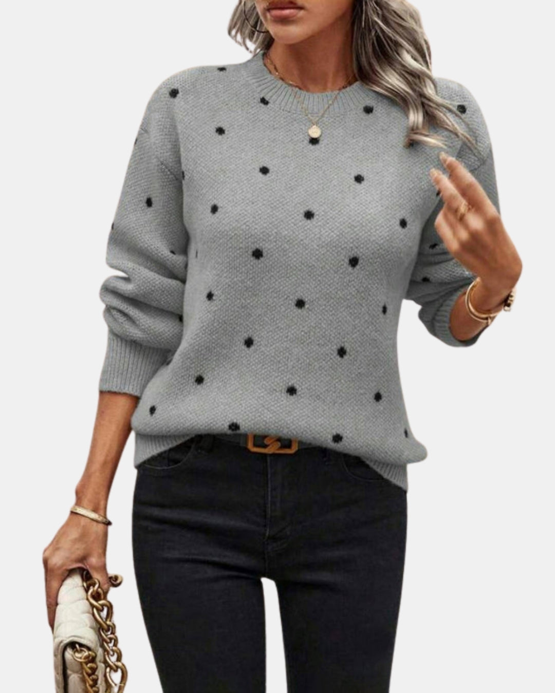 Zorelle | Polka Dot Knit Sweater