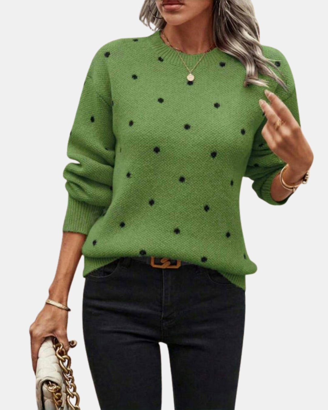 Zorelle | Polka Dot Knit Sweater