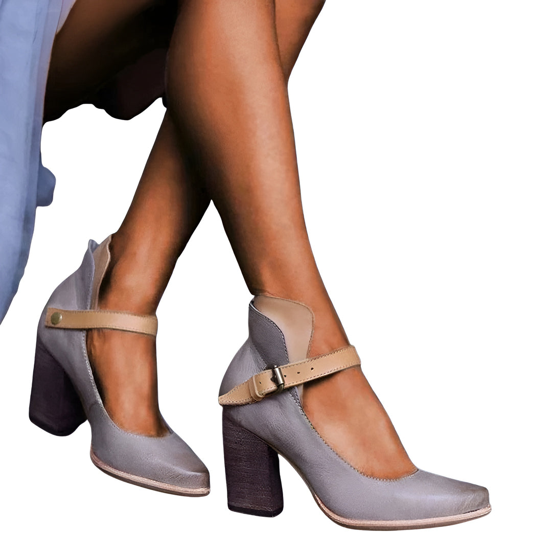Zunaira | Elegant Mary Jane Block Heel Pumps