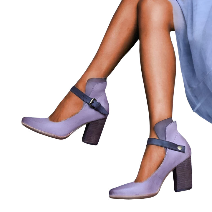 Zunaira | Elegant Mary Jane Block Heel Pumps