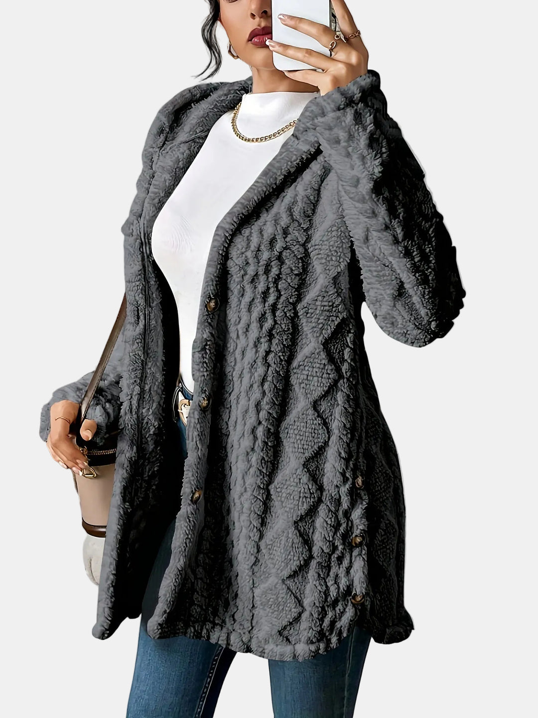 Hollandia | Textured Knit Cardigan with Button Front