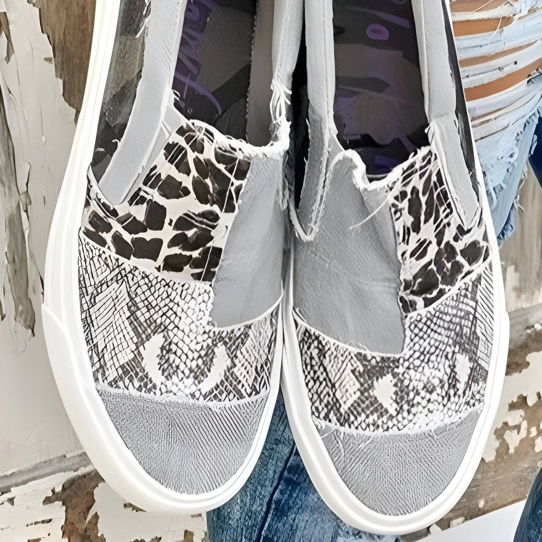 Maya | Slip On Platform Sneakers with Printed Detail